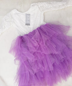 Vestido tutu largo morado