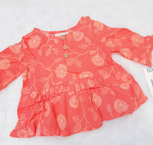 Blusa flores  naranjada