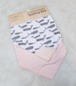 baberos x2 con rasca encías rosa