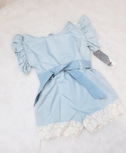 vestido enterizo niña azul