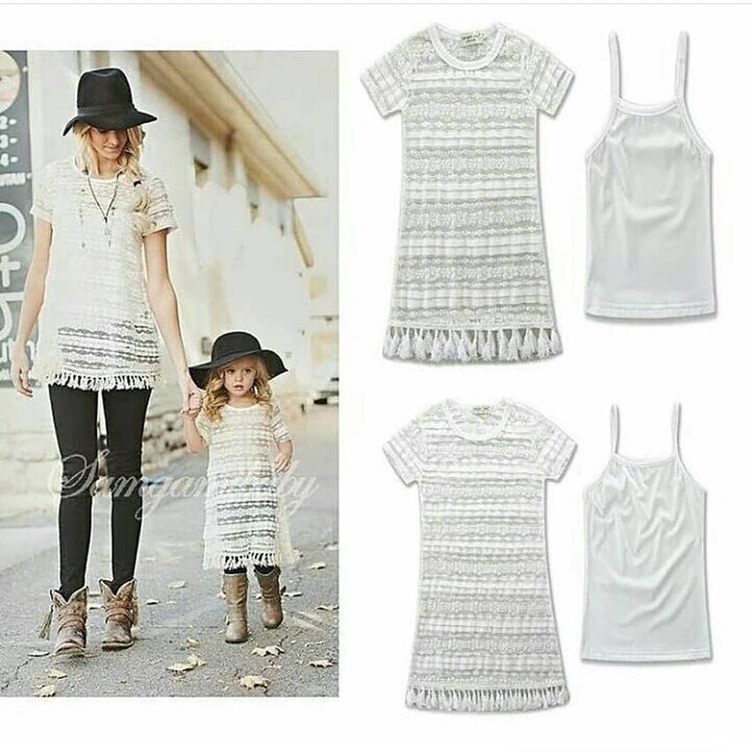 Blusón Mamá e hija hilo beige