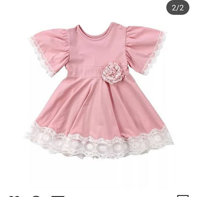 Vestido bolero y flor palo de rosa