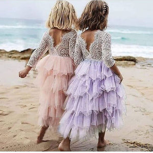 Vestido tutu largo morado