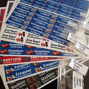 Etiquetas para marcar útiles 2022